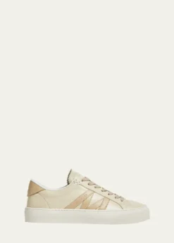MonclerMonaco Leather Low-Top Sneakers
