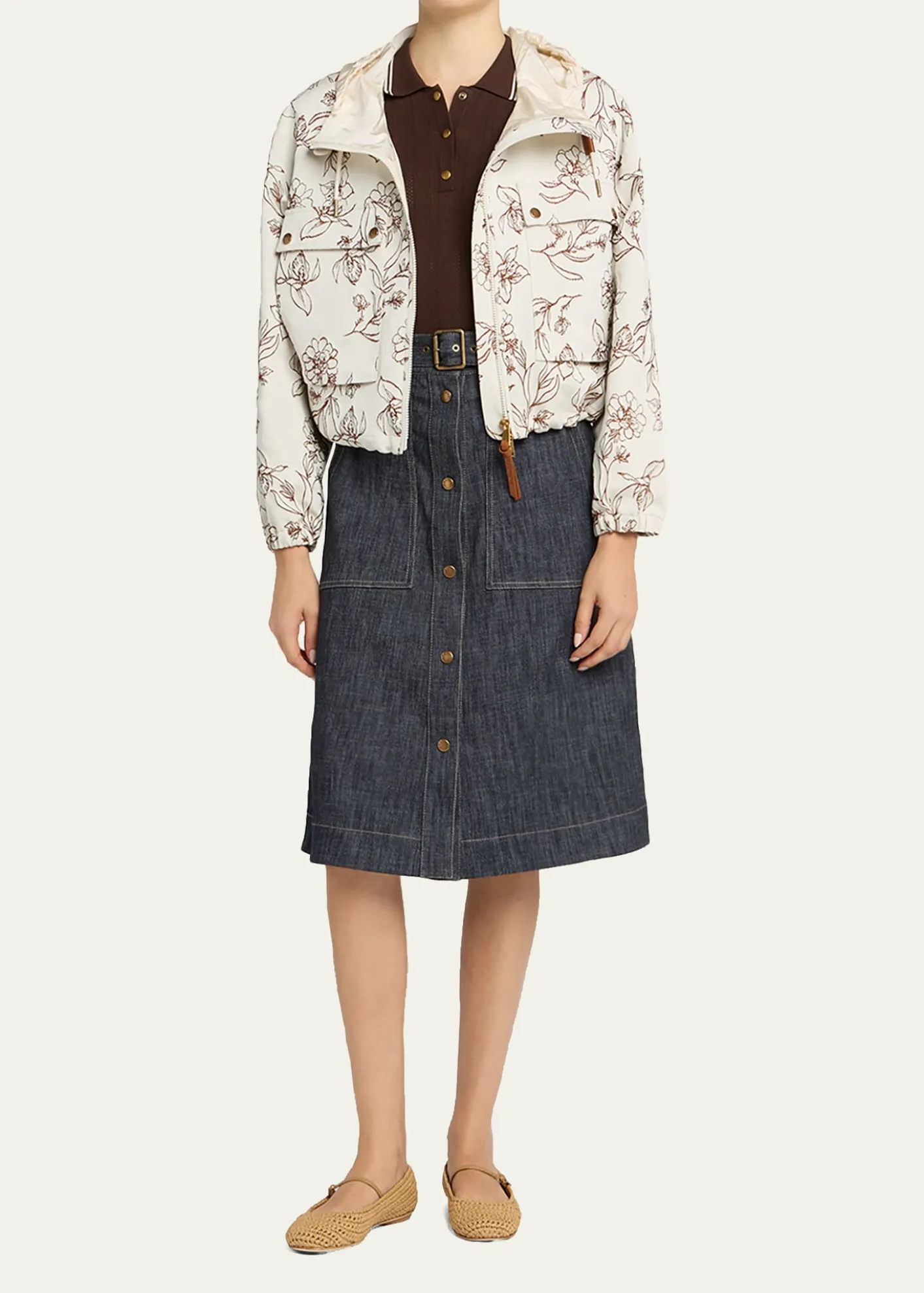 MonclerNepeta Hooded Floral Print Jacket