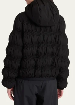 MonclerNoyer Gather-Quilted Hooded Short Down Jacket