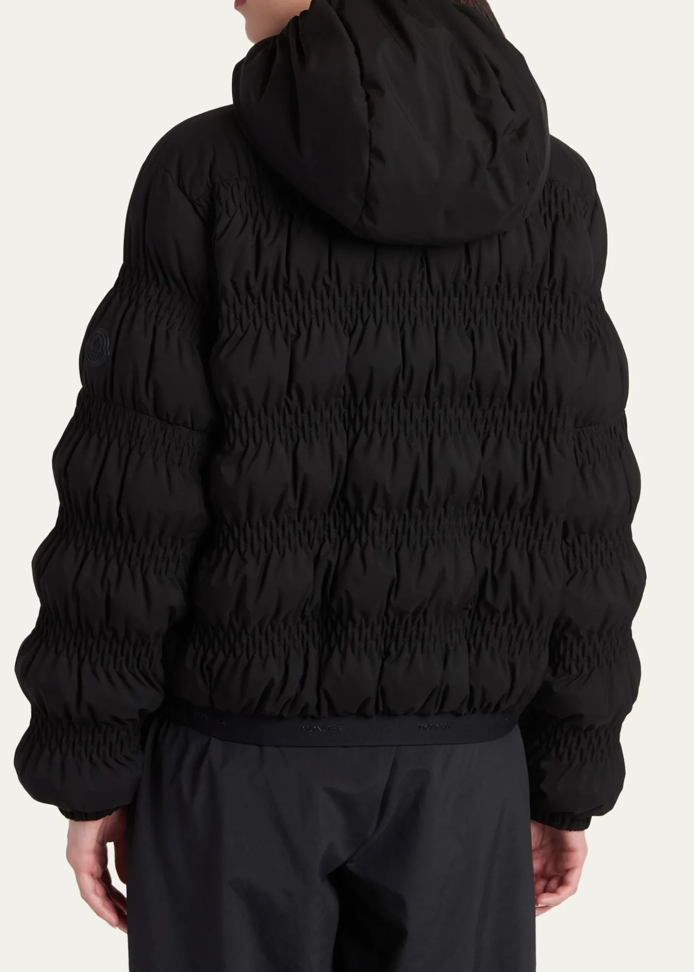 MonclerNoyer Gather-Quilted Hooded Short Down Jacket