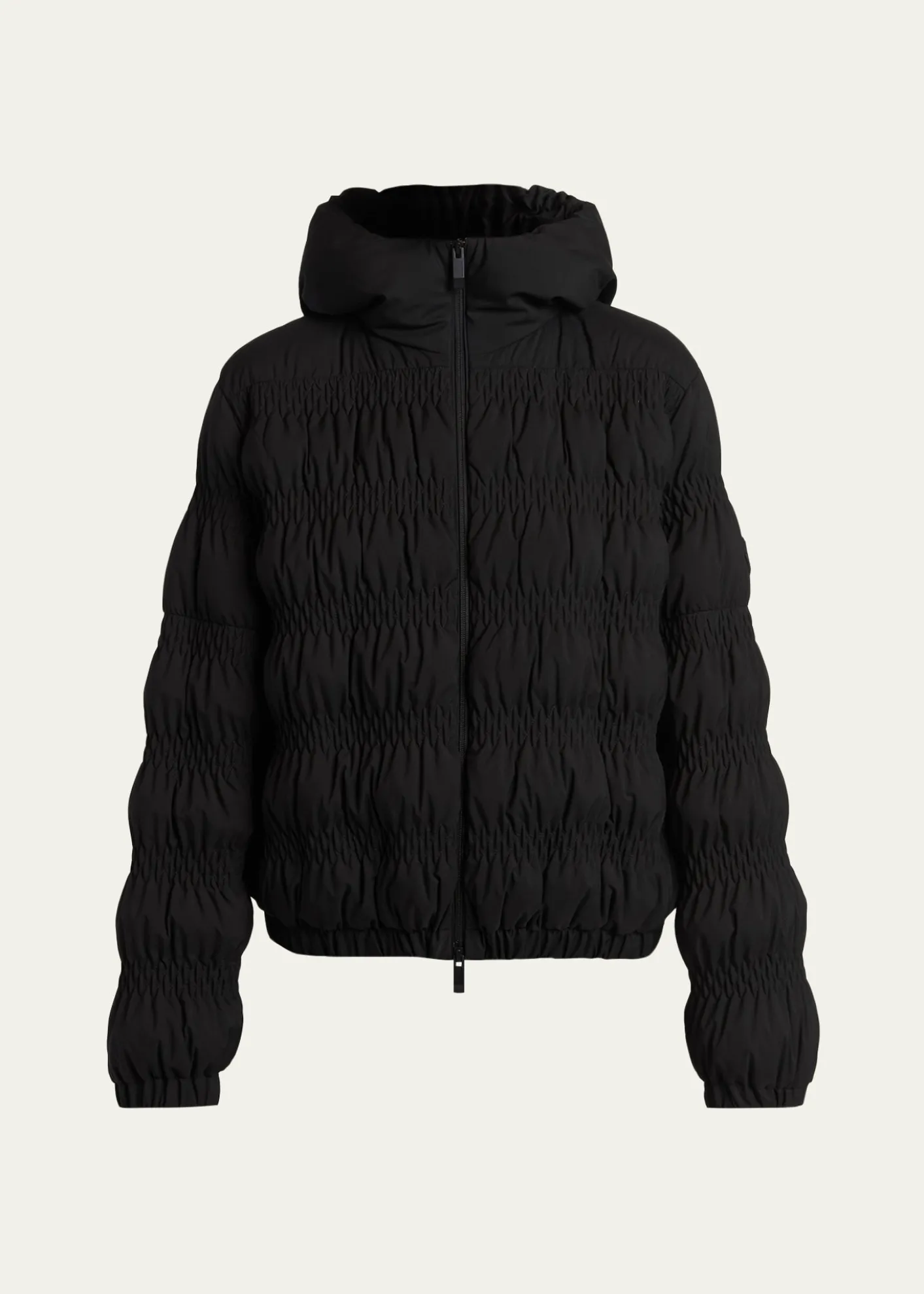 MonclerNoyer Gather-Quilted Hooded Short Down Jacket