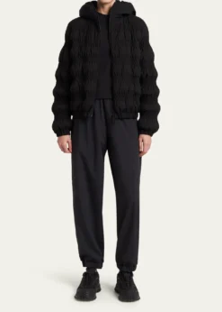 MonclerNoyer Gather-Quilted Hooded Short Down Jacket