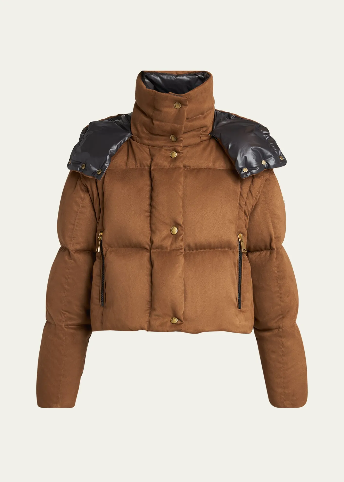 MonclerPaterne Convertible Short Down Jacket with Detachable Hood