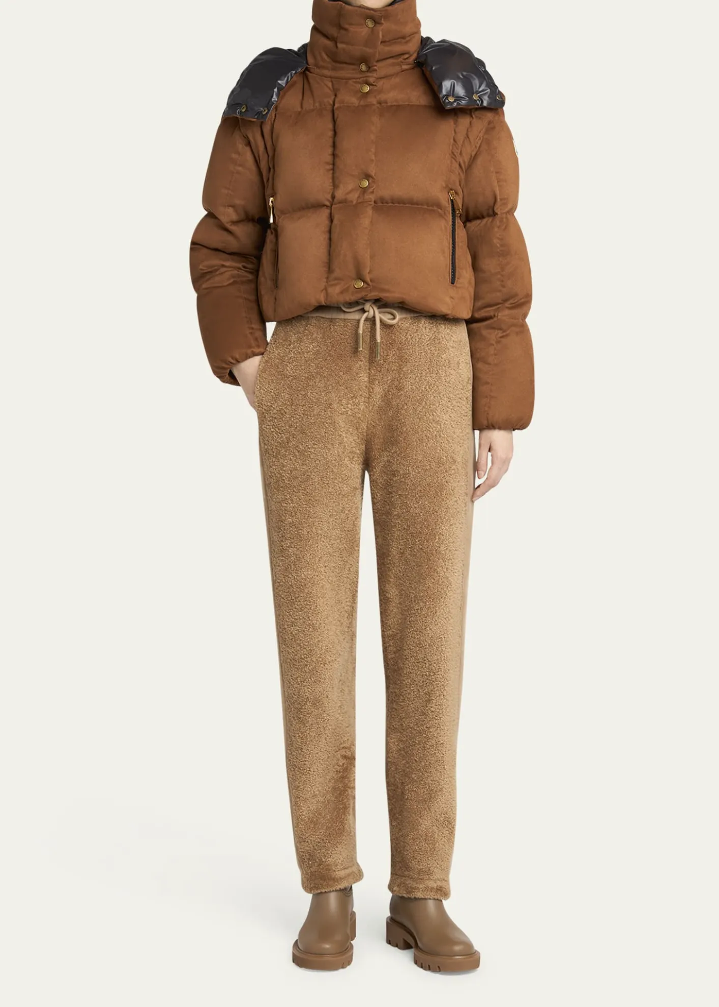 MonclerPaterne Convertible Short Down Jacket with Detachable Hood