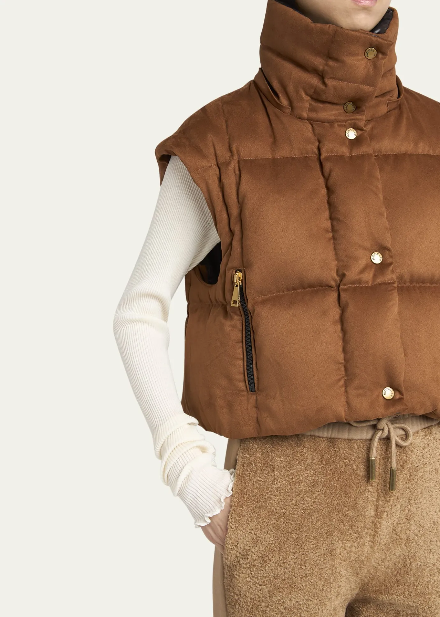 MonclerPaterne Convertible Short Down Jacket with Detachable Hood