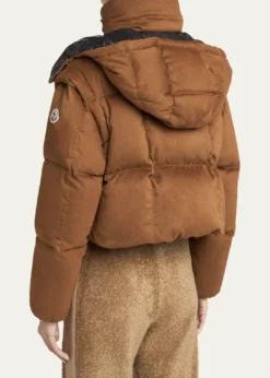 MonclerPaterne Convertible Short Down Jacket with Detachable Hood
