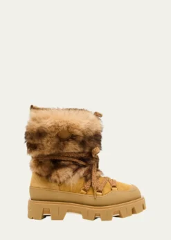 MonclerPeak Apres Suede and Shearling Ankle Boots