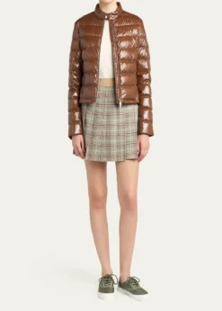 MonclerPleated Plaid Mini Skirt