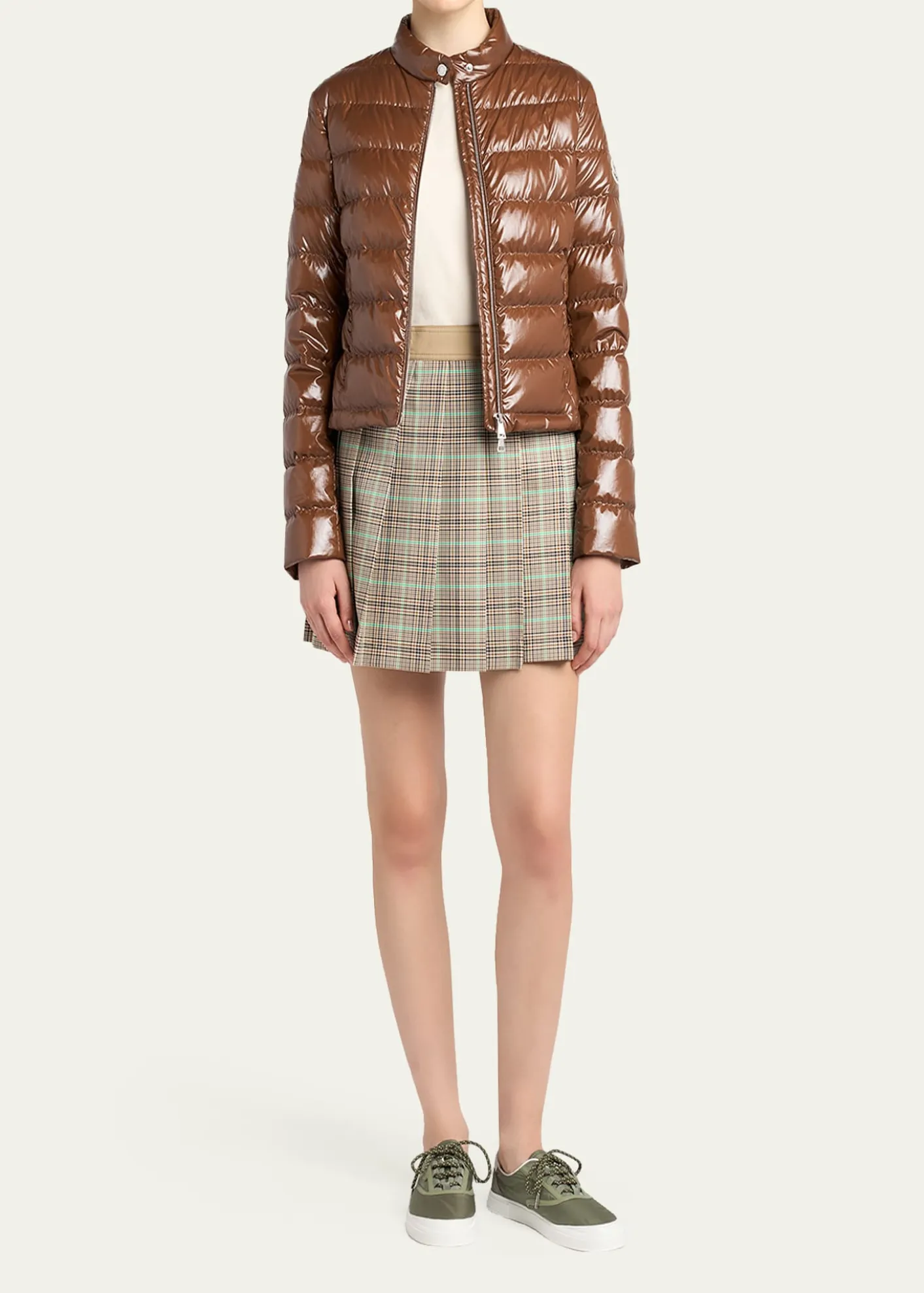 MonclerPleated Plaid Mini Skirt