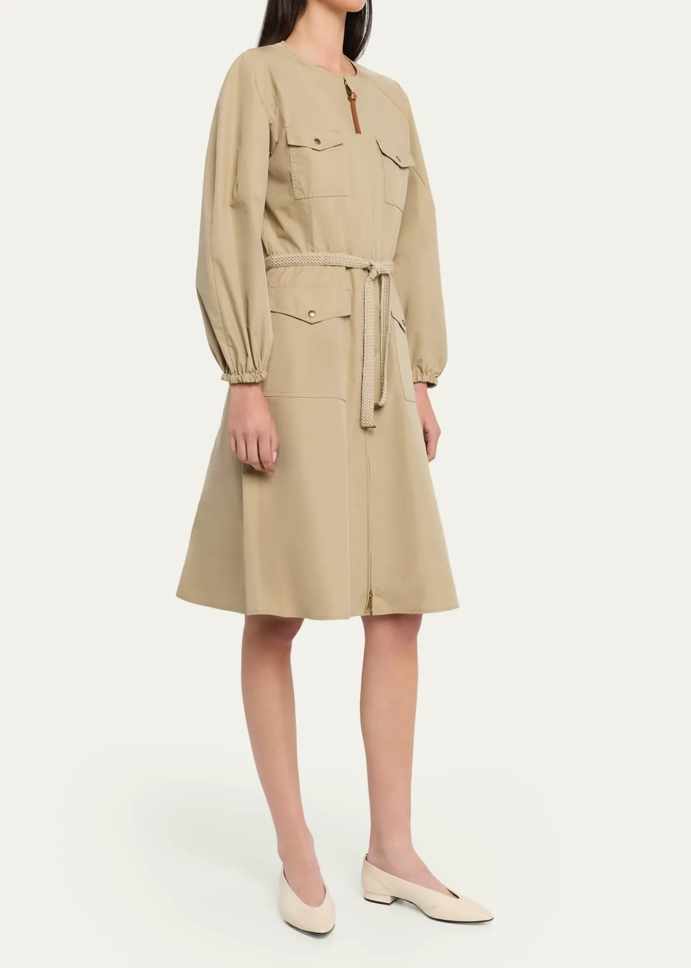 MonclerPleated Poplin Dress