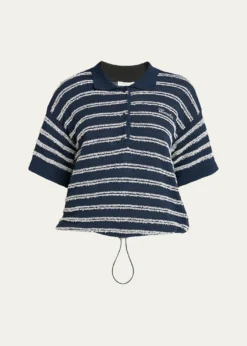 MonclerShort-Sleeve Cotton Terry Polo Top