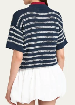 MonclerShort-Sleeve Cotton Terry Polo Top