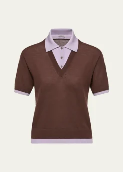 MonclerShort-Sleeve Layered Polo Sweater