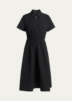 MonclerShort-Sleeve Nylon Midi Dress