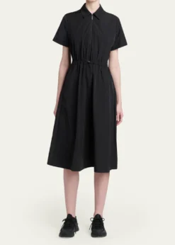 MonclerShort-Sleeve Nylon Midi Dress
