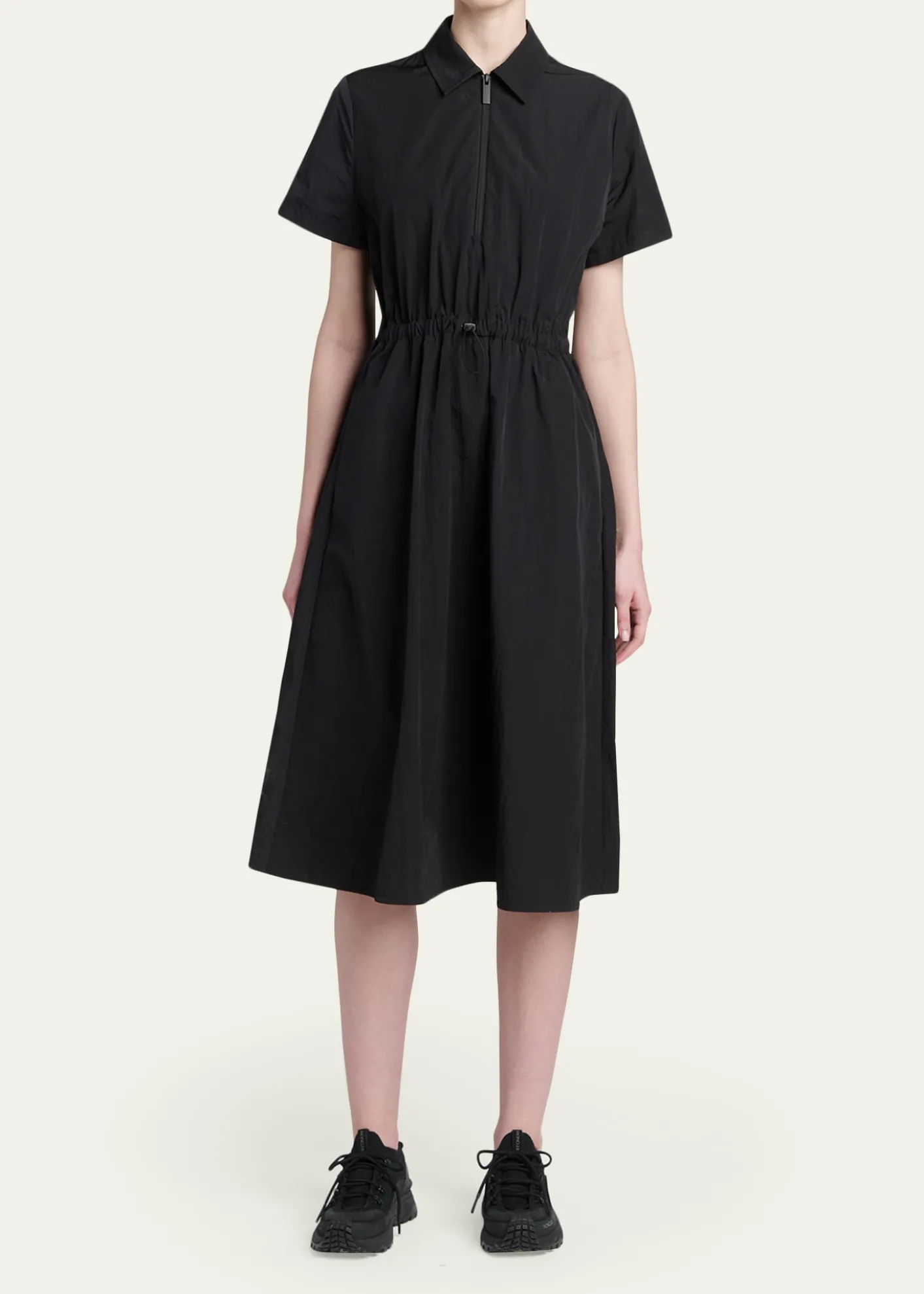 MonclerShort-Sleeve Nylon Midi Dress