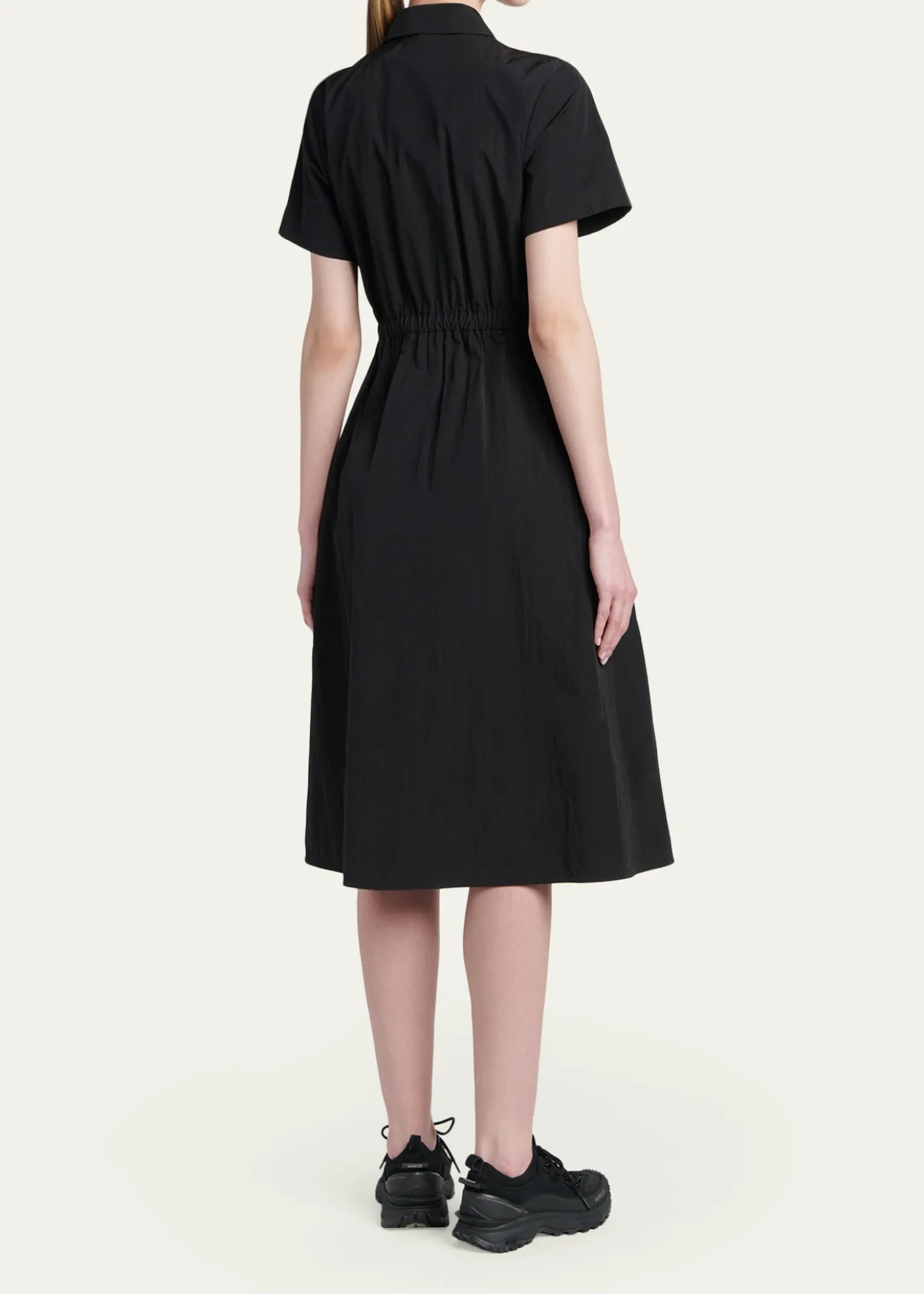 MonclerShort-Sleeve Nylon Midi Dress