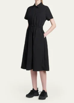 MonclerShort-Sleeve Nylon Midi Dress