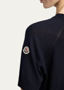 MonclerShort-Sleeve Wool Sweater