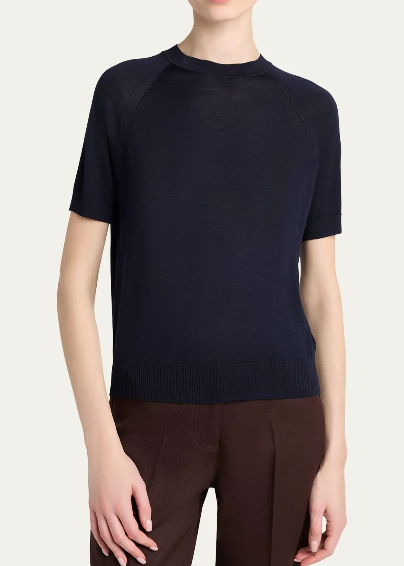 MonclerShort-Sleeve Wool Sweater