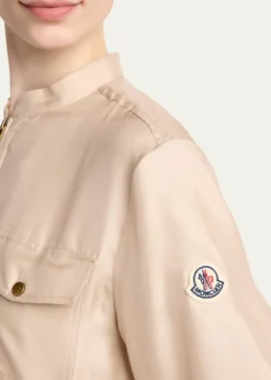 MonclerSilk Twill Mini Shirtdress