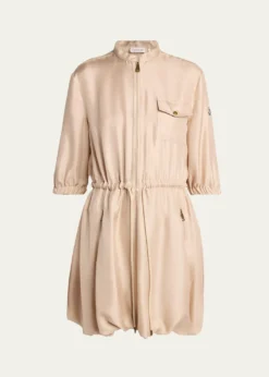 MonclerSilk Twill Mini Shirtdress