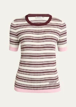 MonclerStripe Short-Sleeve Top