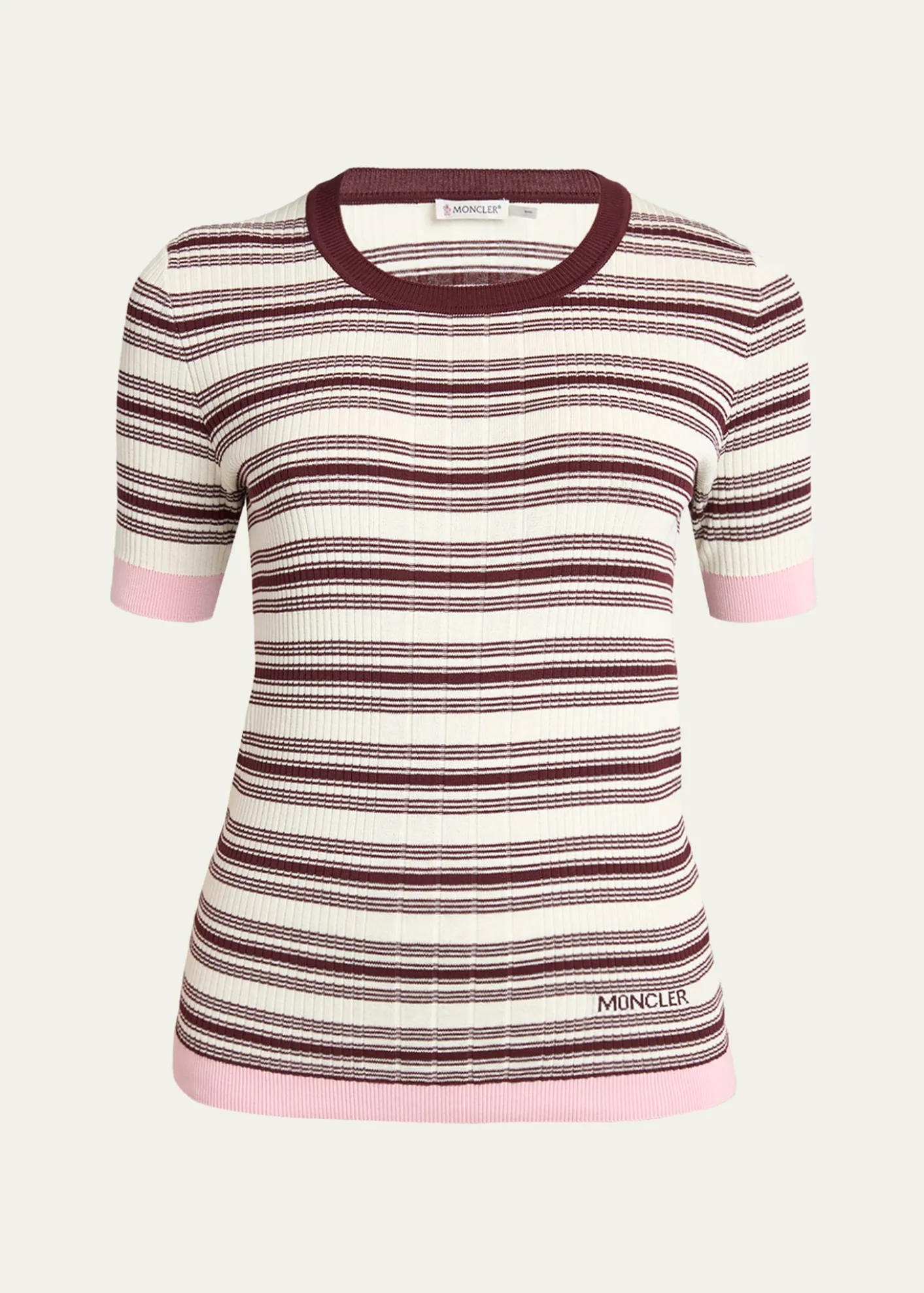 MonclerStripe Short-Sleeve Top