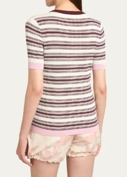 MonclerStripe Short-Sleeve Top