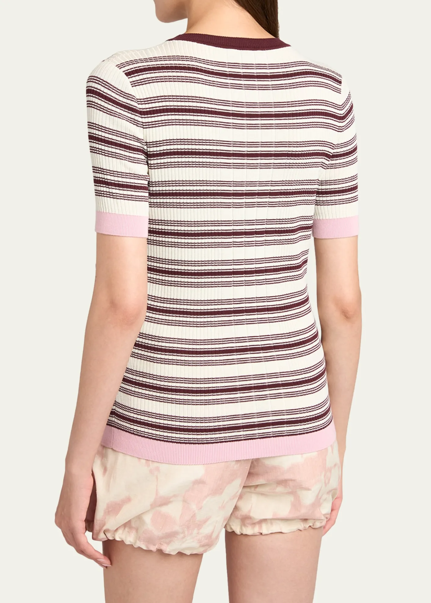 MonclerStripe Short-Sleeve Top
