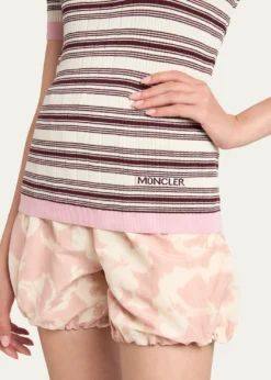 MonclerStripe Short-Sleeve Top