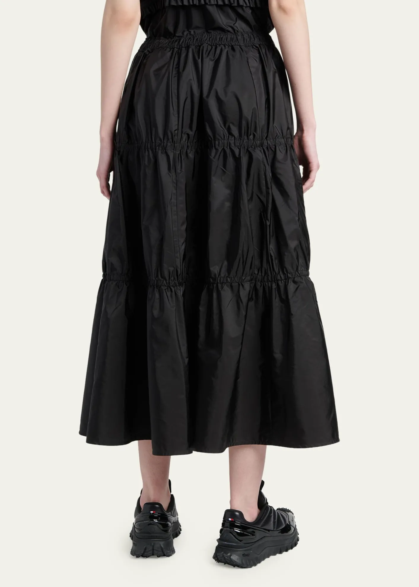 MonclerTiered Nylon Midi Skirt