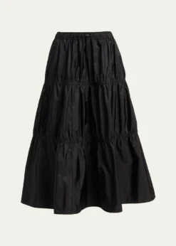 MonclerTiered Nylon Midi Skirt