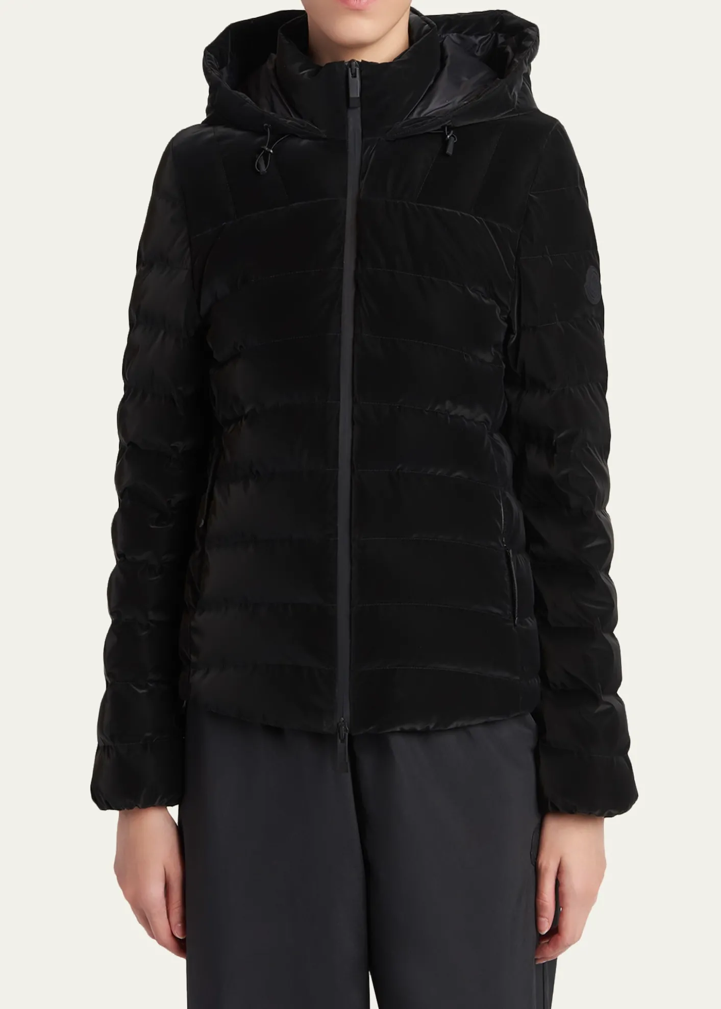 MonclerTrefle Hooded Down Velour Jacket