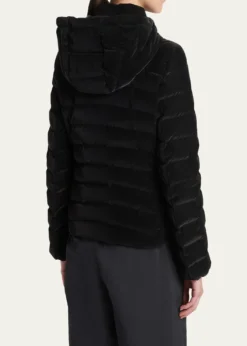 MonclerTrefle Hooded Down Velour Jacket