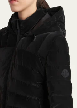 MonclerTrefle Hooded Down Velour Jacket