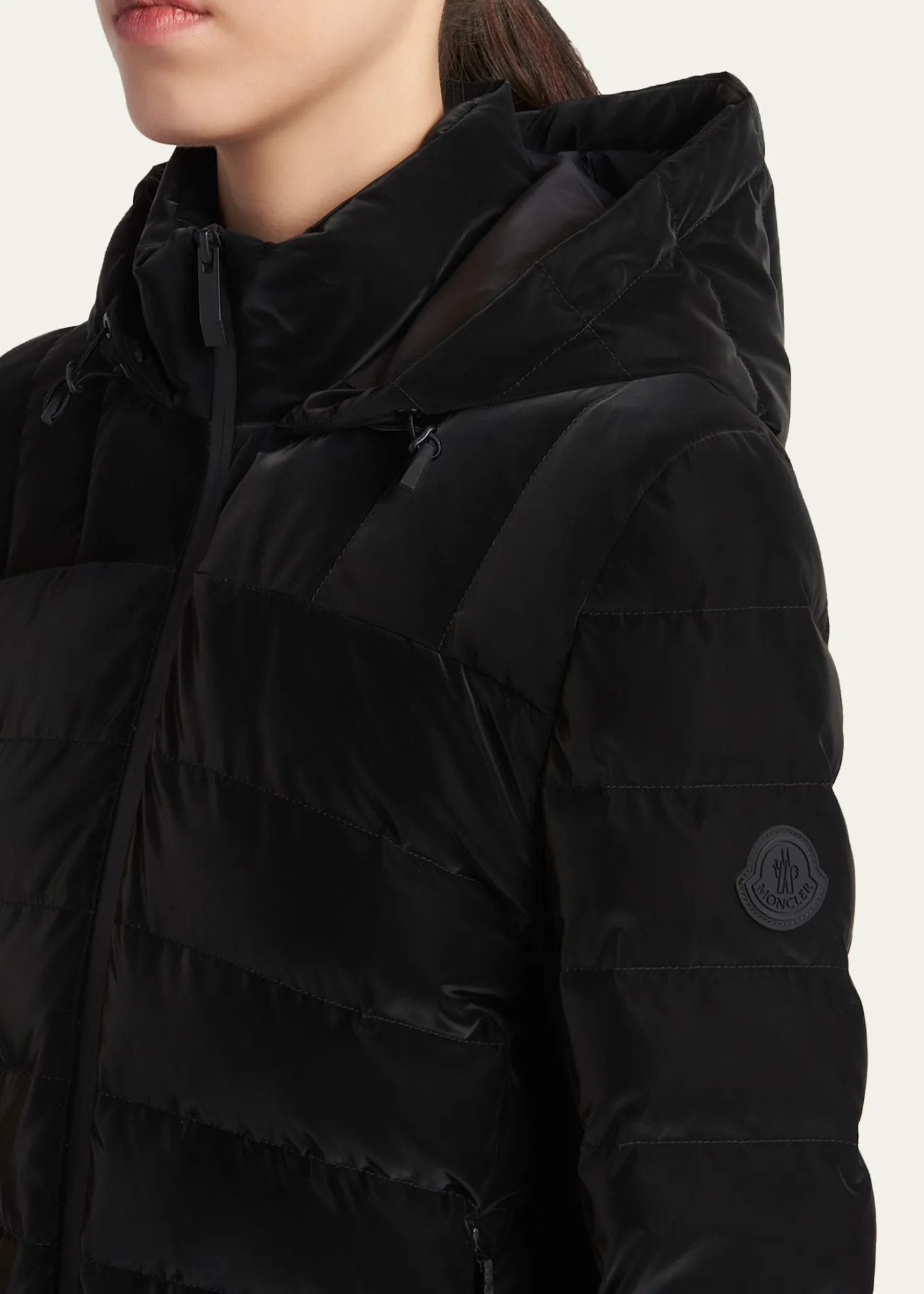 MonclerTrefle Hooded Down Velour Jacket