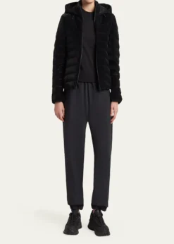 MonclerTrefle Hooded Down Velour Jacket