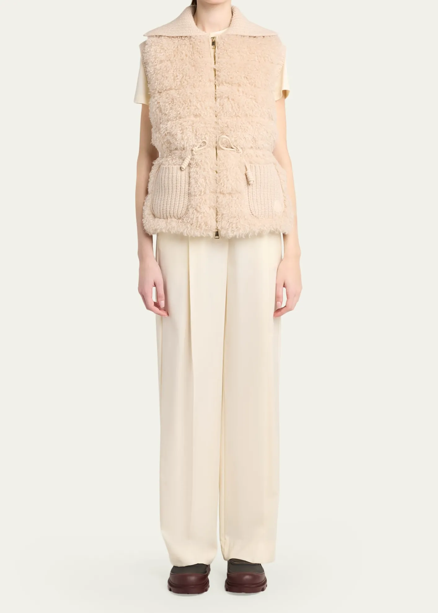 MonclerWool Gabardine Tailored Pants