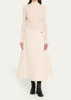 Monclerx Jil Sander Wool Midi Skirt