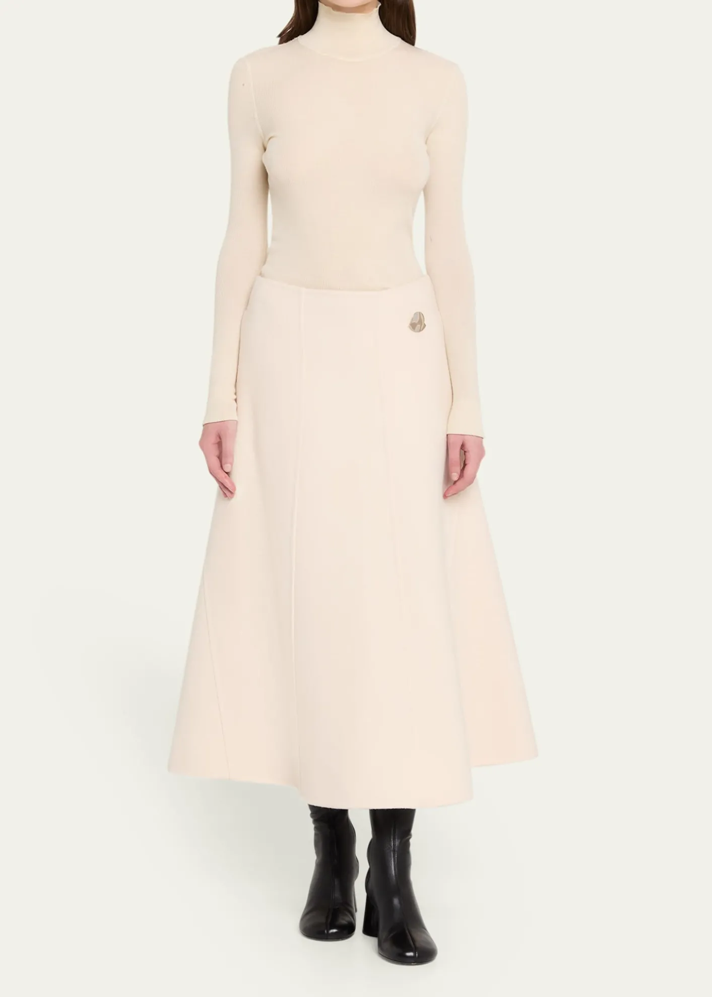 Monclerx Jil Sander Wool Midi Skirt