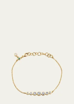 Monica Rich Kosann18K Yellow Gold Tennis Bracelet with Blue Sapphires