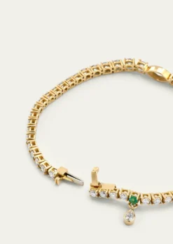 Monica Rich Kosann18K Yellow Gold Tennis Bracelet with Prong Set Diamonds