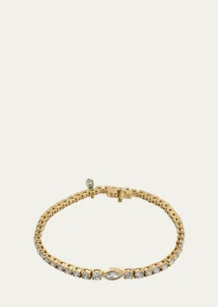 Monica Rich Kosann18K Yellow Gold Tennis Bracelet with Prong Set Diamonds