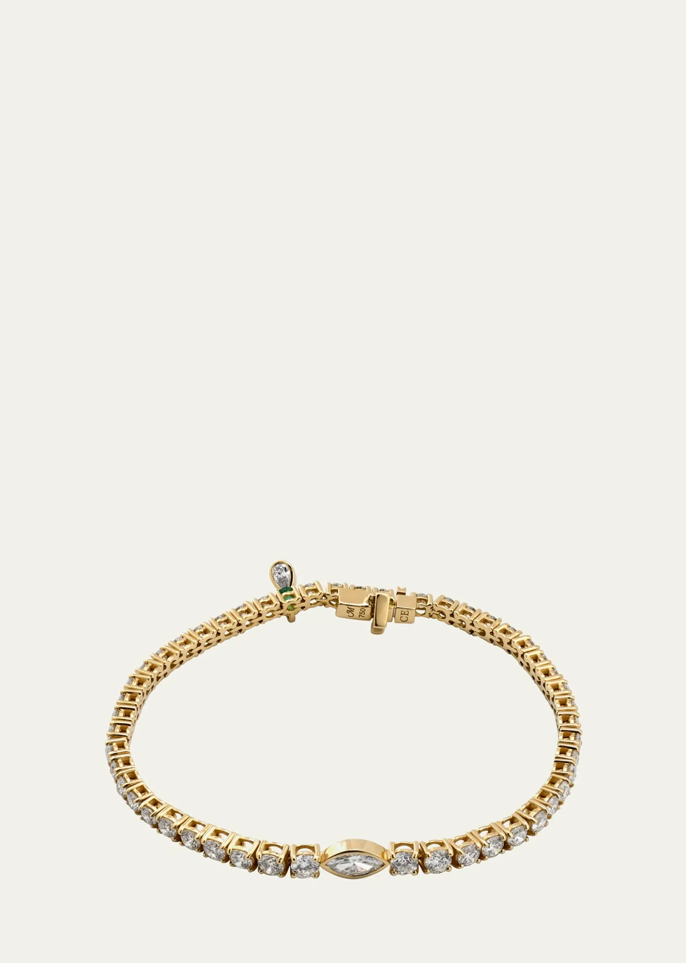 Monica Rich Kosann18K Yellow Gold Tennis Bracelet with Prong Set Diamonds