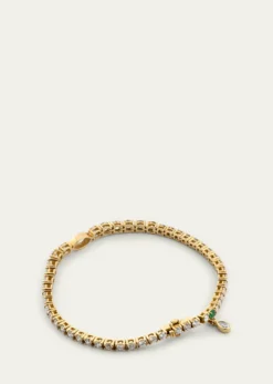 Monica Rich Kosann18K Yellow Gold Tennis Bracelet with Prong Set Diamonds