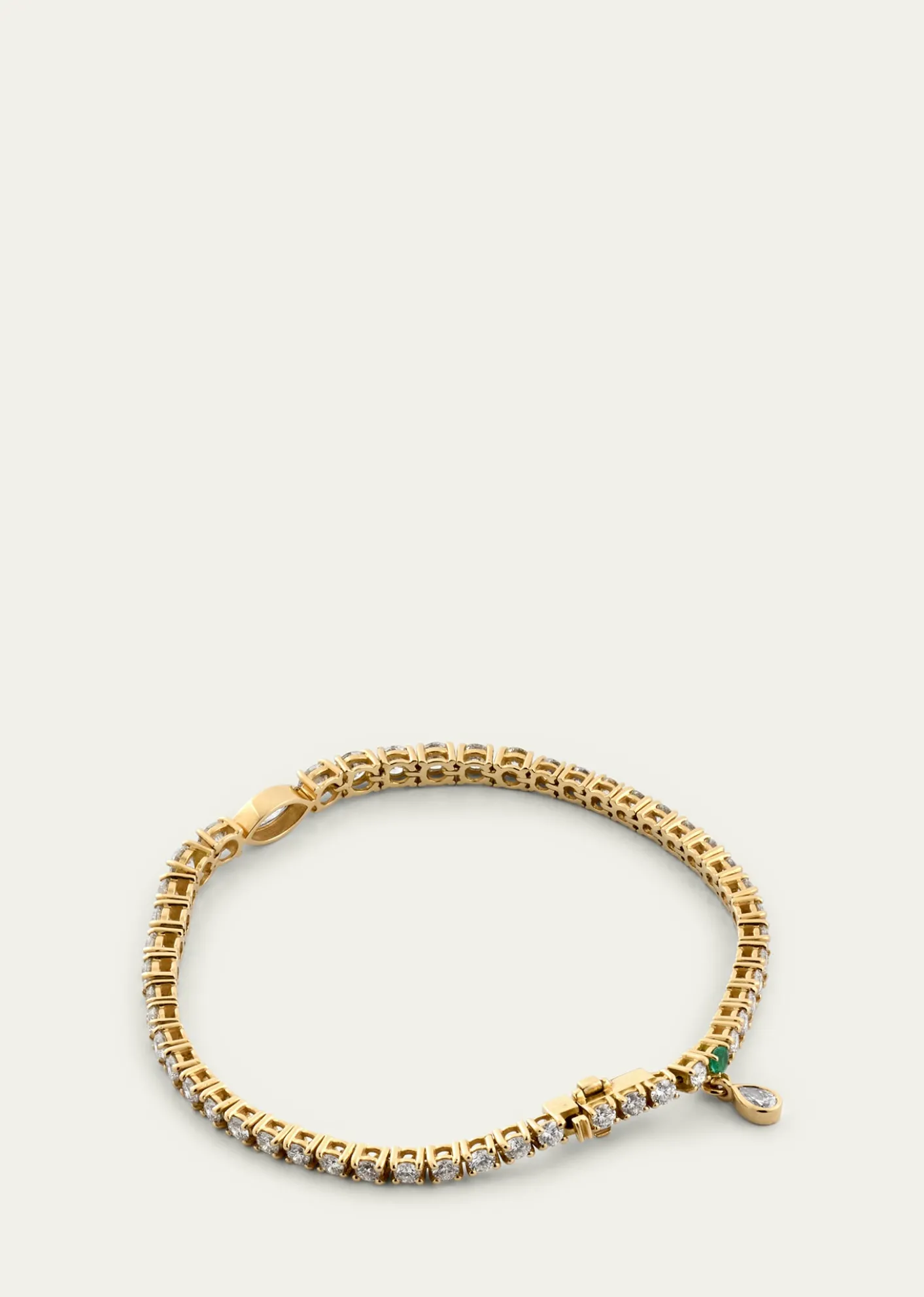Monica Rich Kosann18K Yellow Gold Tennis Bracelet with Prong Set Diamonds
