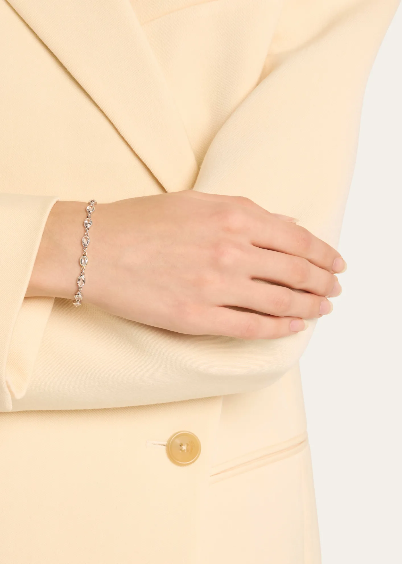 Monica Rich KosannOval Bezel-Set Rock Crystal Tennis Bracelet in Sterling Silver