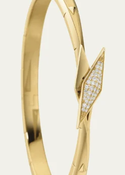 Monica Rich KosannPoints North 18K Yellow Gold Cuff with Pave Diamond Clasp, Medium
