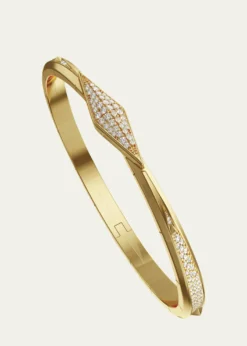 Monica Rich KosannPoints North 18K Yellow Gold Cuff with Pave Diamond Clasp, Large